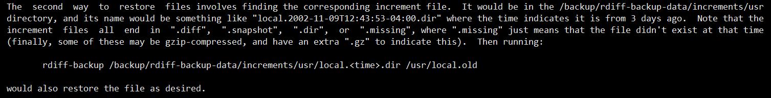 [CentOS7] 常用工具 之 差异备份工具 rdiff-backup