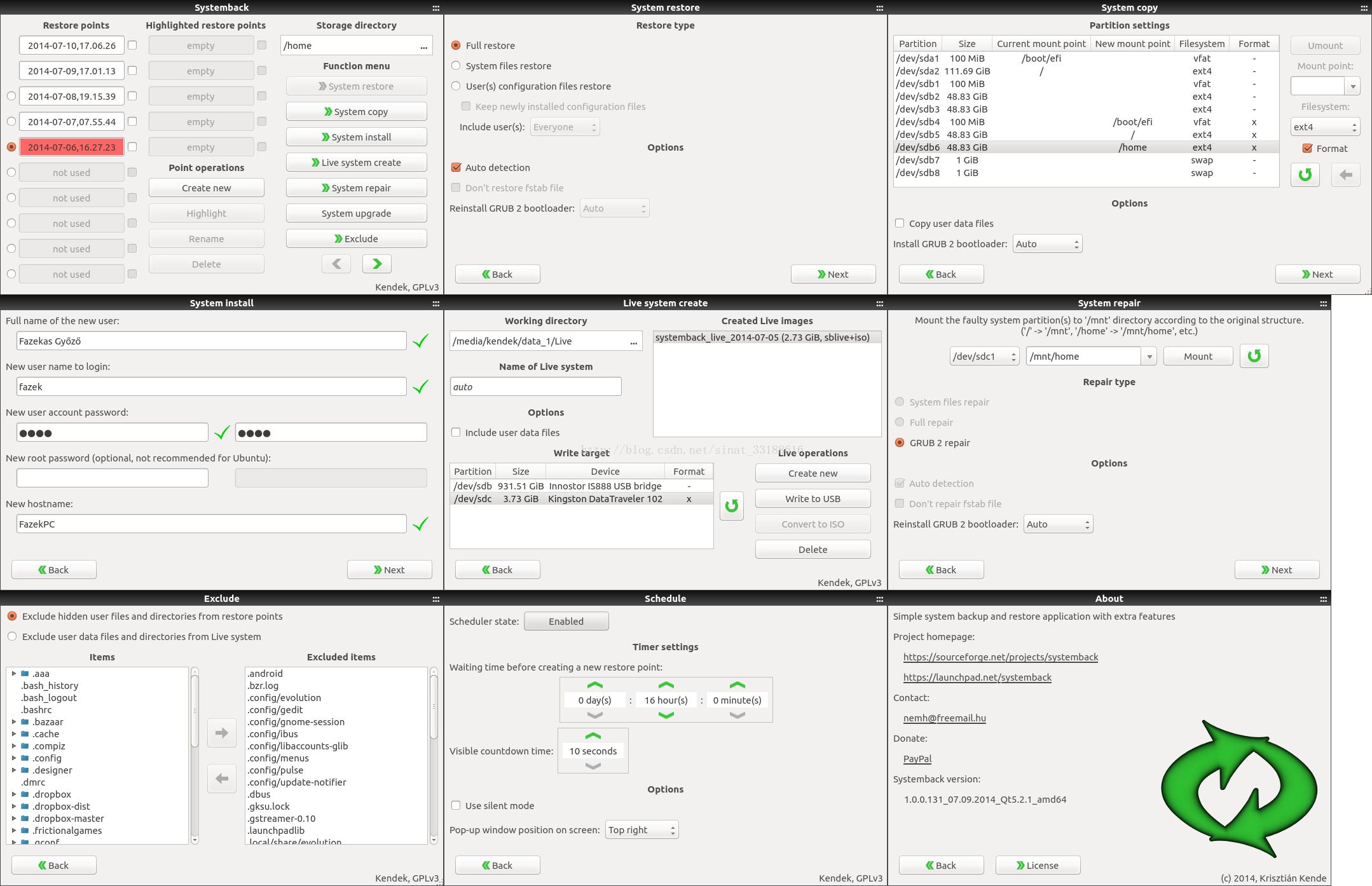Linux 系统的备份和移植工具----Systemback