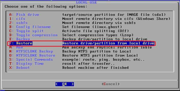 linux下用ghost备份系统