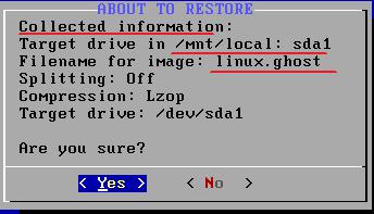 linux下用ghost备份系统