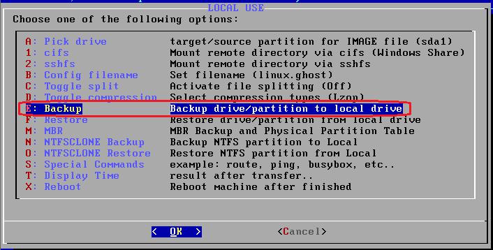linux下用ghost备份系统