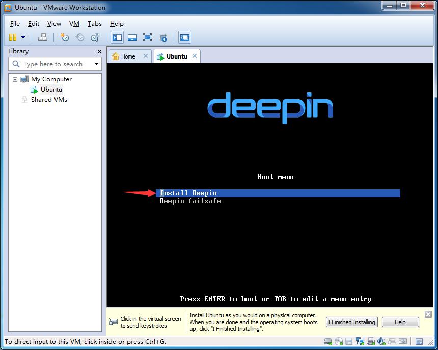 windows7系统中安装deepin系统虚拟机