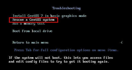 Centos7.3 进入救援模式解决虚拟机开机引导只能看到一个横杠