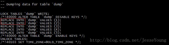 mysql备份还原-mysqldump参数介绍