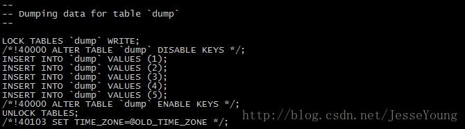 mysql备份还原-mysqldump参数介绍