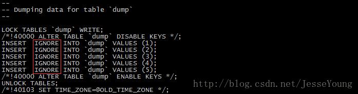 mysql备份还原-mysqldump参数介绍