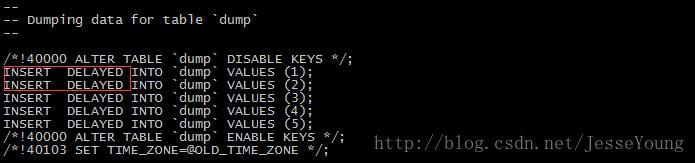 mysql备份还原-mysqldump参数介绍