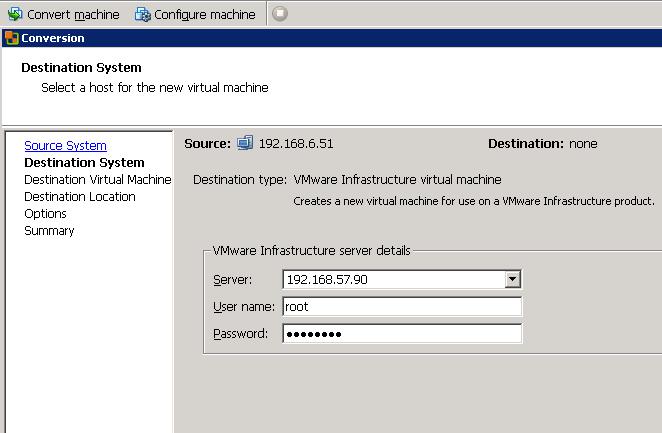 VMware Converter 迁移物理机到 esxi 虚拟机